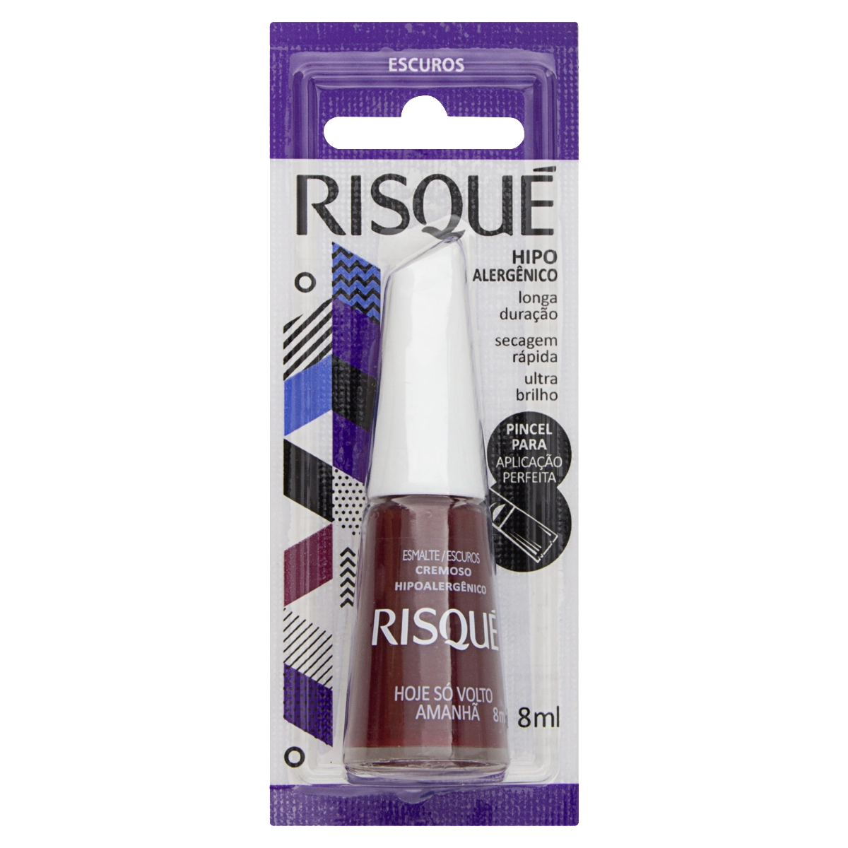 Esmalte Cremoso Hoje Só Volto Amanhã Risqué Escuros Blister 8ml