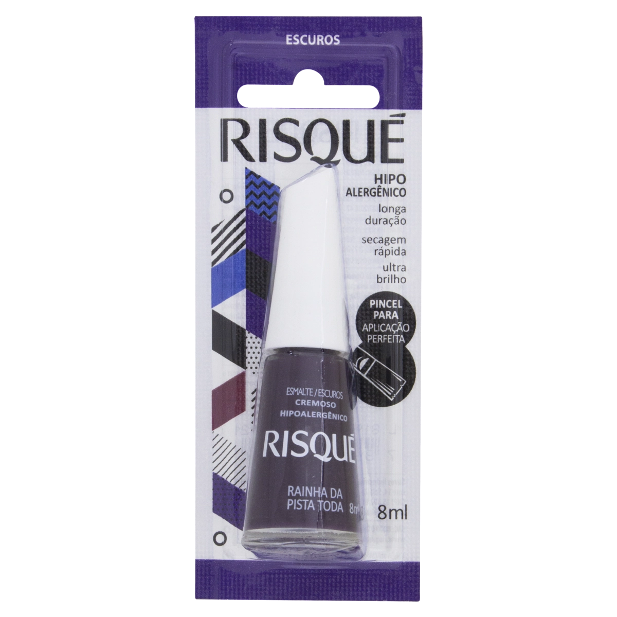 Esmalte Cremoso Rainha Da Pista Toda Risqué Escuros Blister 8ml