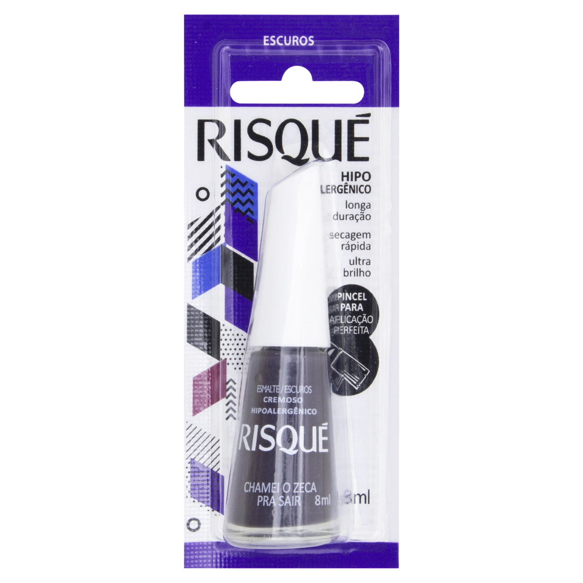 Esmalte Cremoso Chamei O Zeca Pra Sair Risqué Escuros Blister 8ml