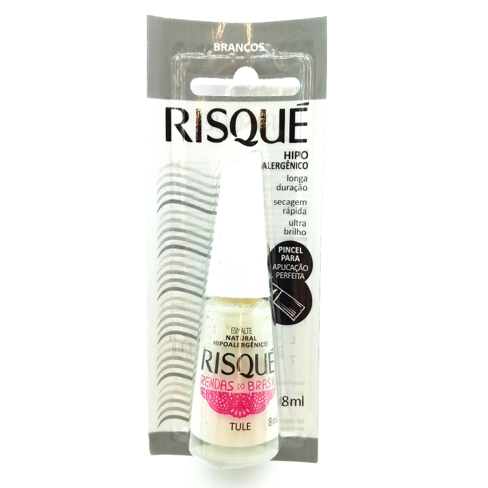 Esmalte Natural Tule Rendas Do Brasil Risqué Brancos Blister 8ml