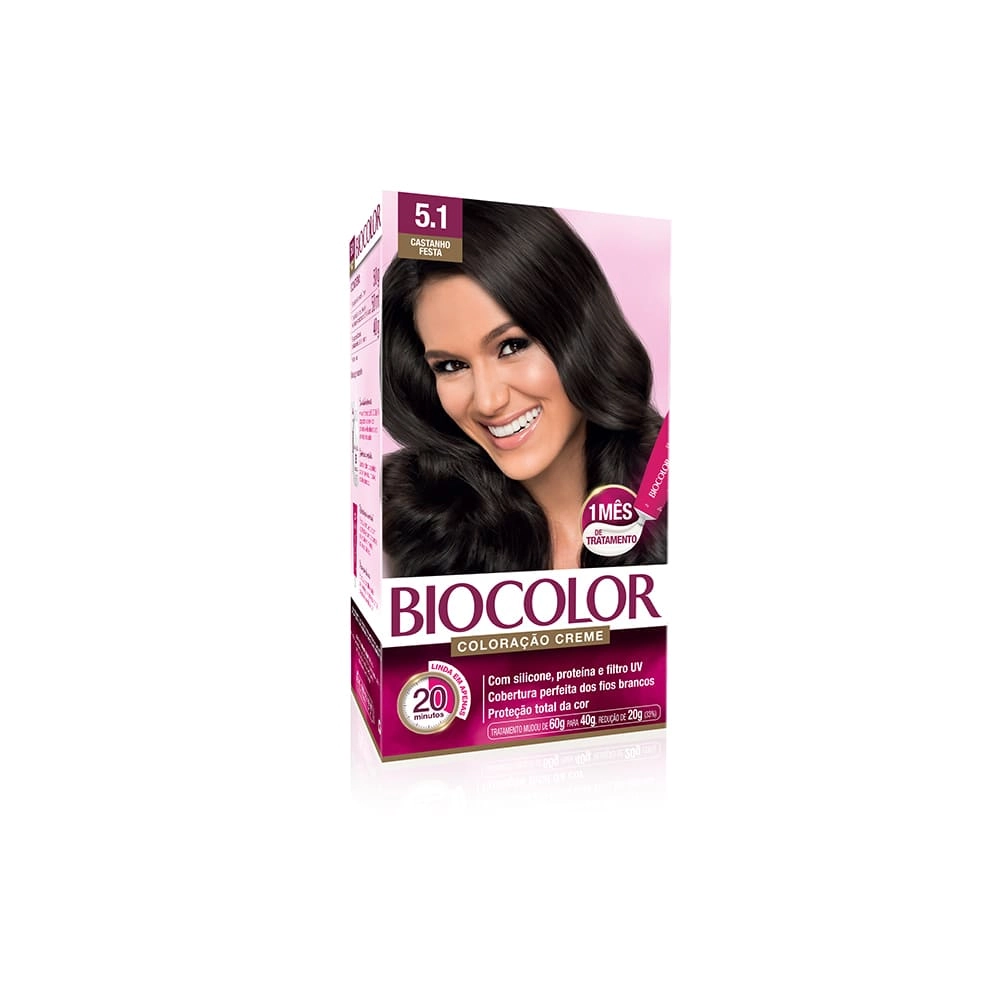 Tintura Biocolor Kit Creme 5.1 Castanho Claro Acinzentado