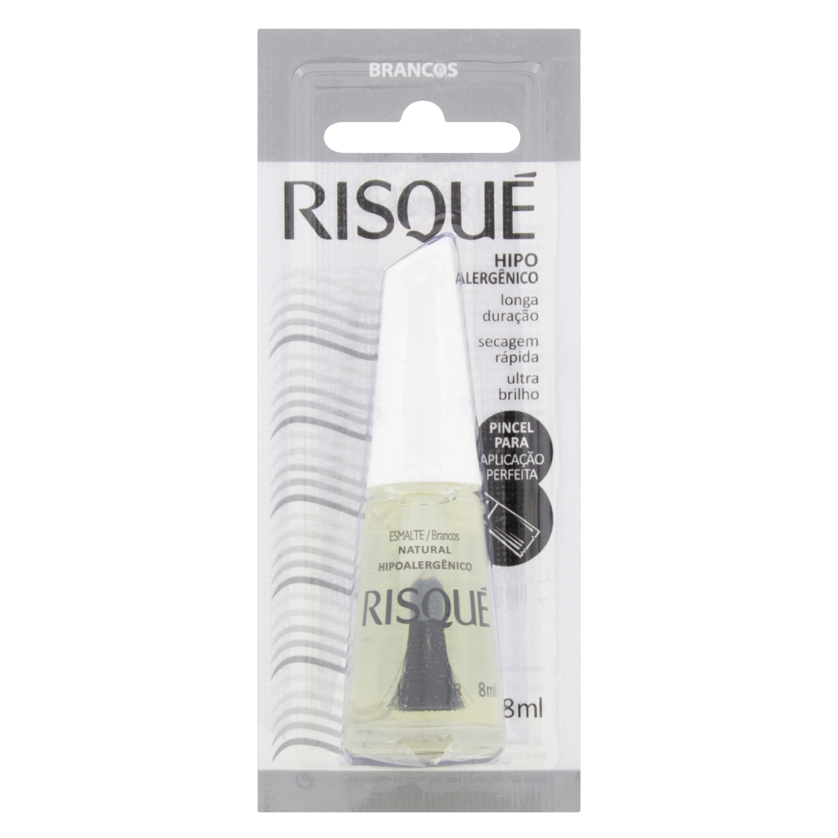 Esmalte Natural Incolor Risqué Brancos Blister 8ml