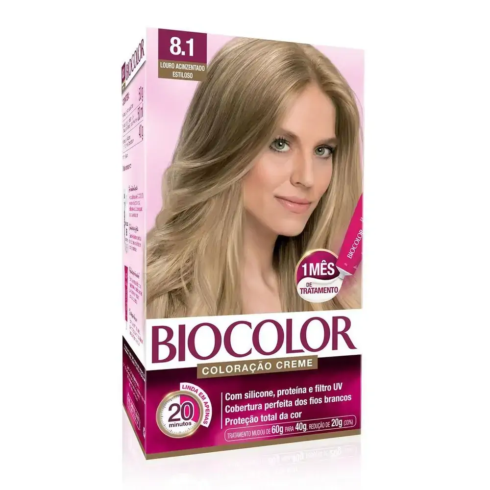Tint Biocol Creme 8.1 Louro Cinz Sve R