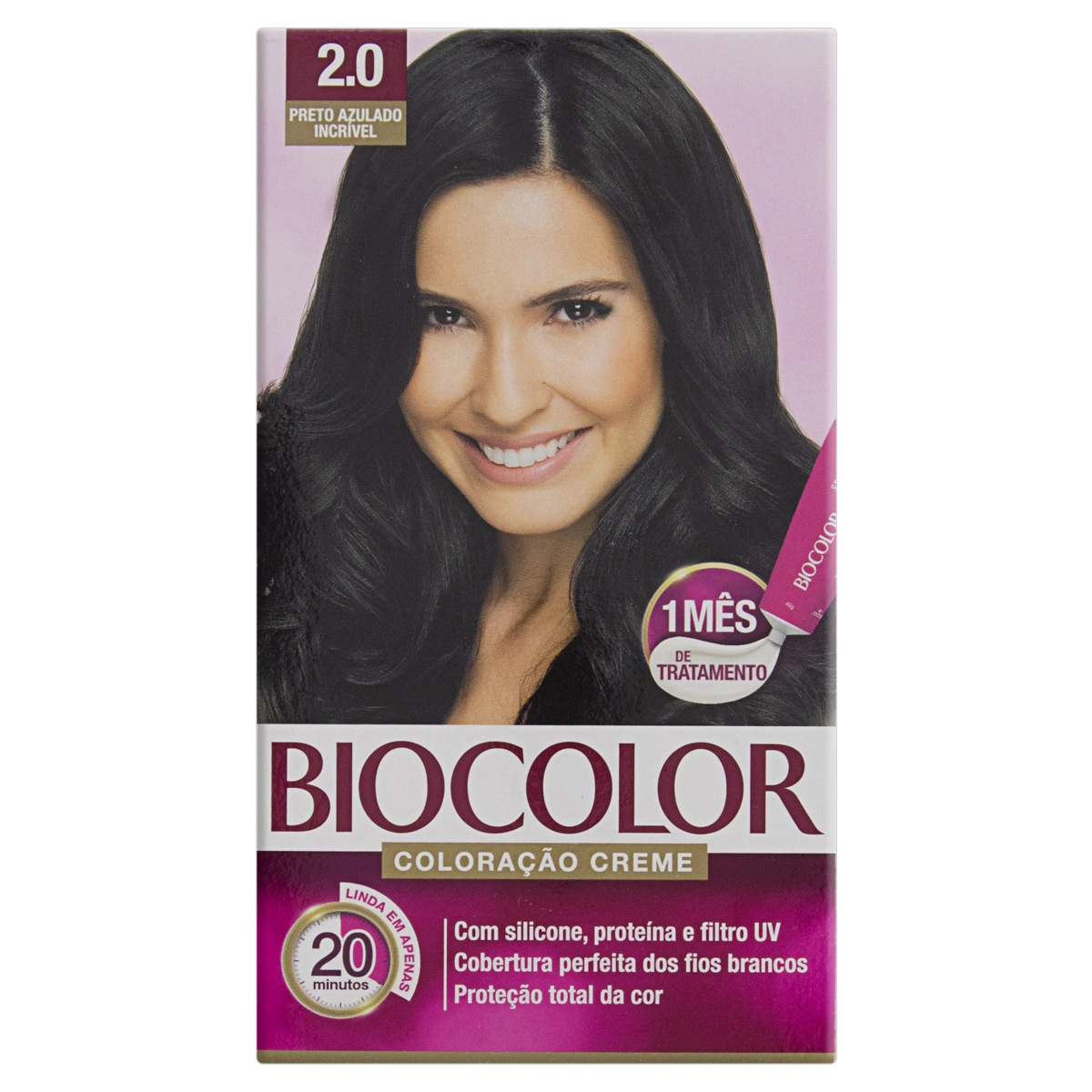 Kit Coloração Creme 2.0 Preto Azulado Incrível Biocolor