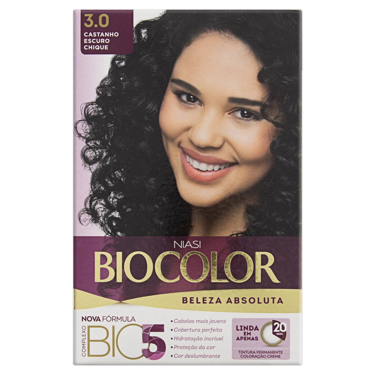 Coloração Kit Creme 3.0 Castanho Escuro Biocolor