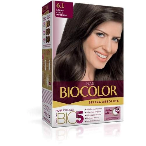 Kit Tintura Creme 6.1 Louro Cinza Moderno Biocolor Beleza Absoluta