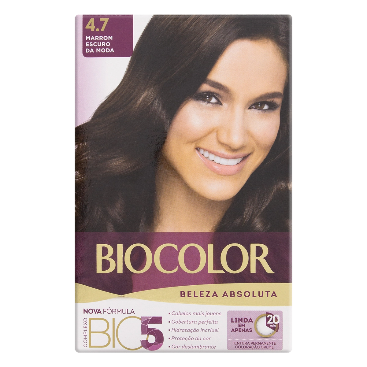 Kit Tintura Creme 4.7 Marrom Escuro Da Moda Biocolor Beleza Absoluta