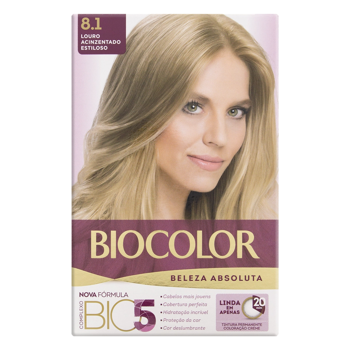 Kit Tintura Creme 8.1 Louro Acinzentado Estiloso Biocolor