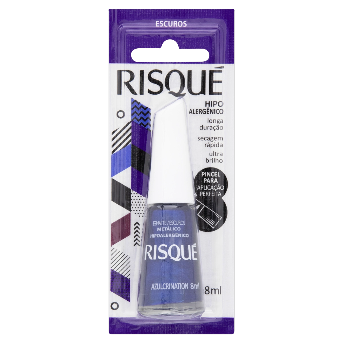 Esmalte Metálico Azulcrination Risqué Escuros Blister 8ml