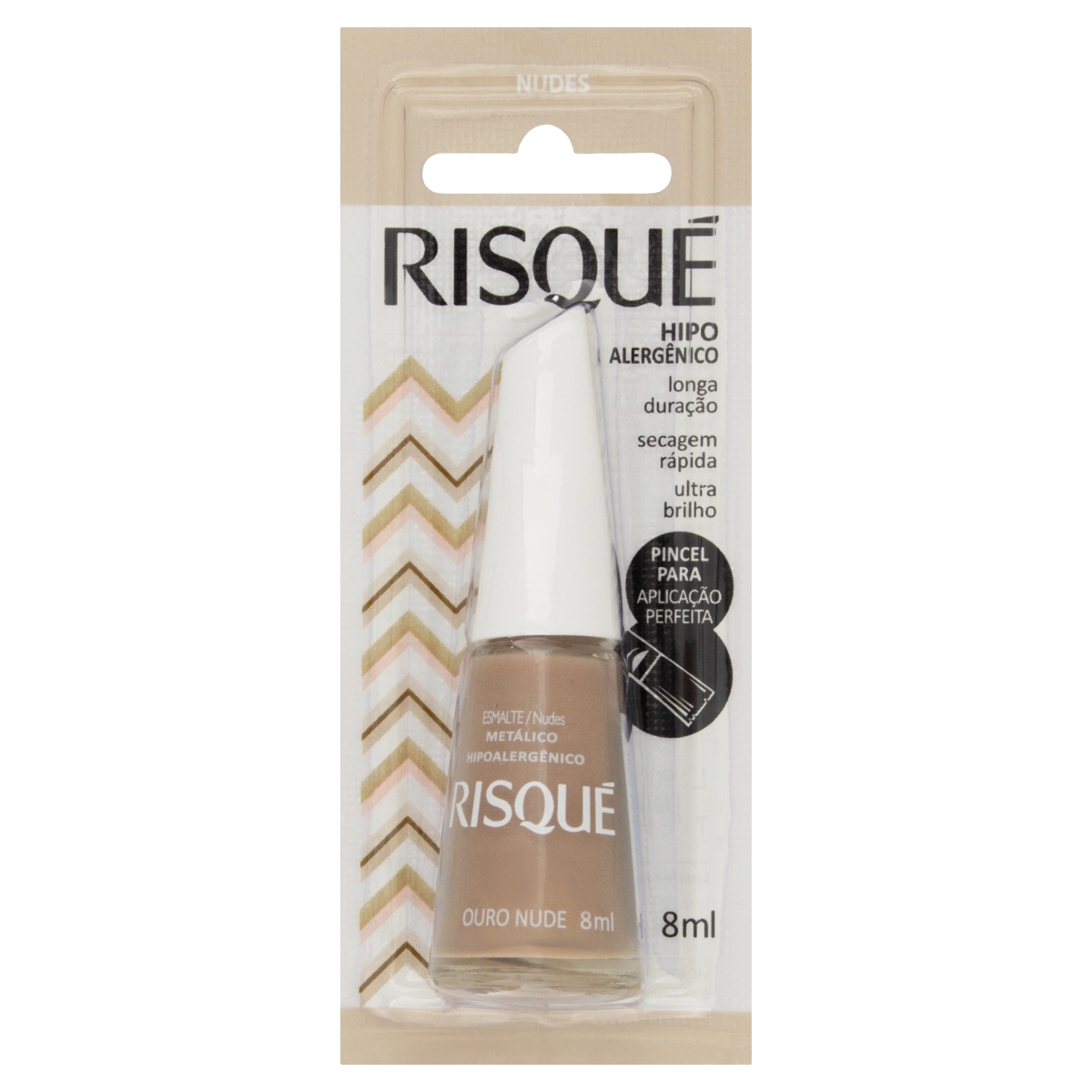 Esmalte Metálico Ouro Nude Risqué Nudes Blister 8ml