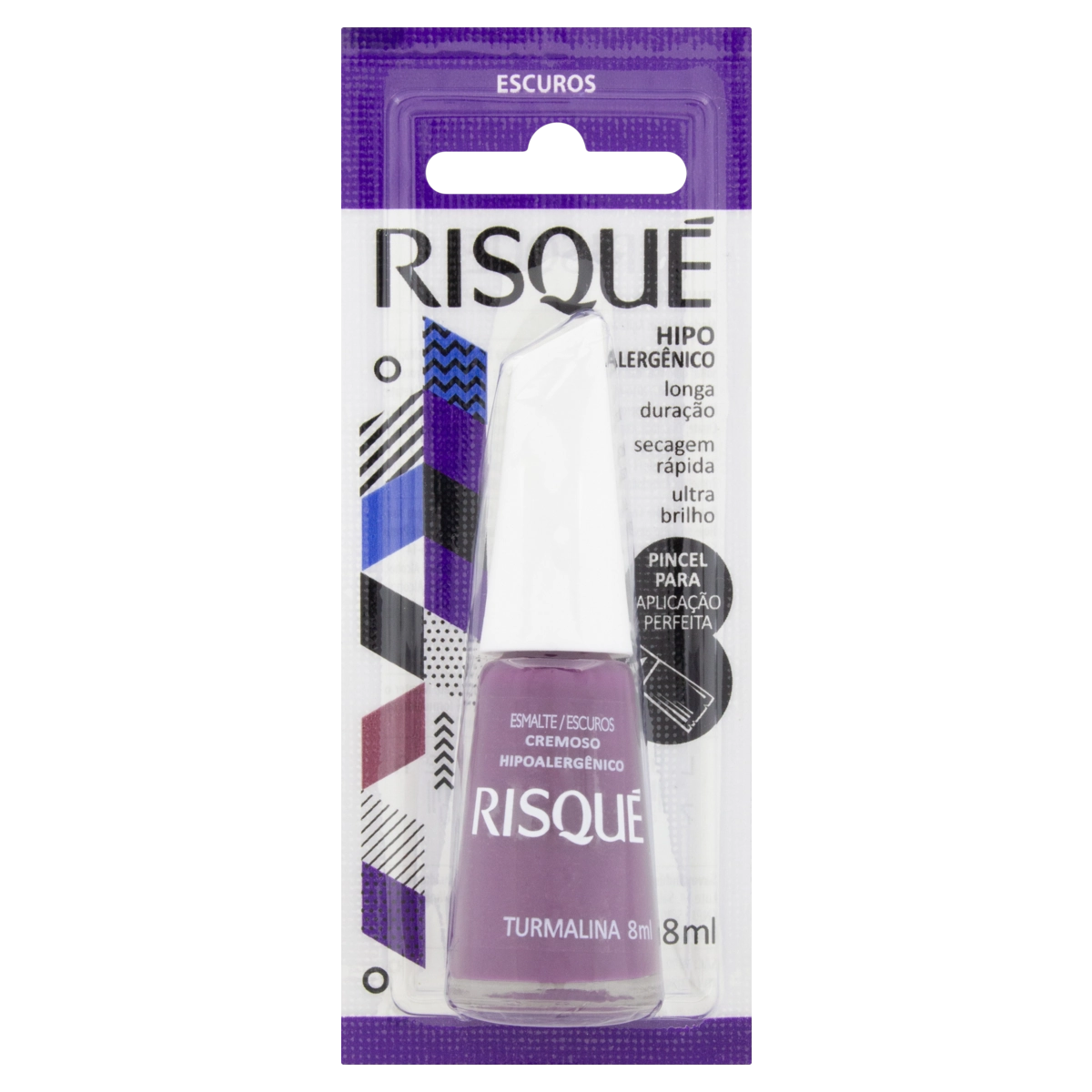 Esmalte Cremoso Turmalina Risqué Escuros Blister 8ml