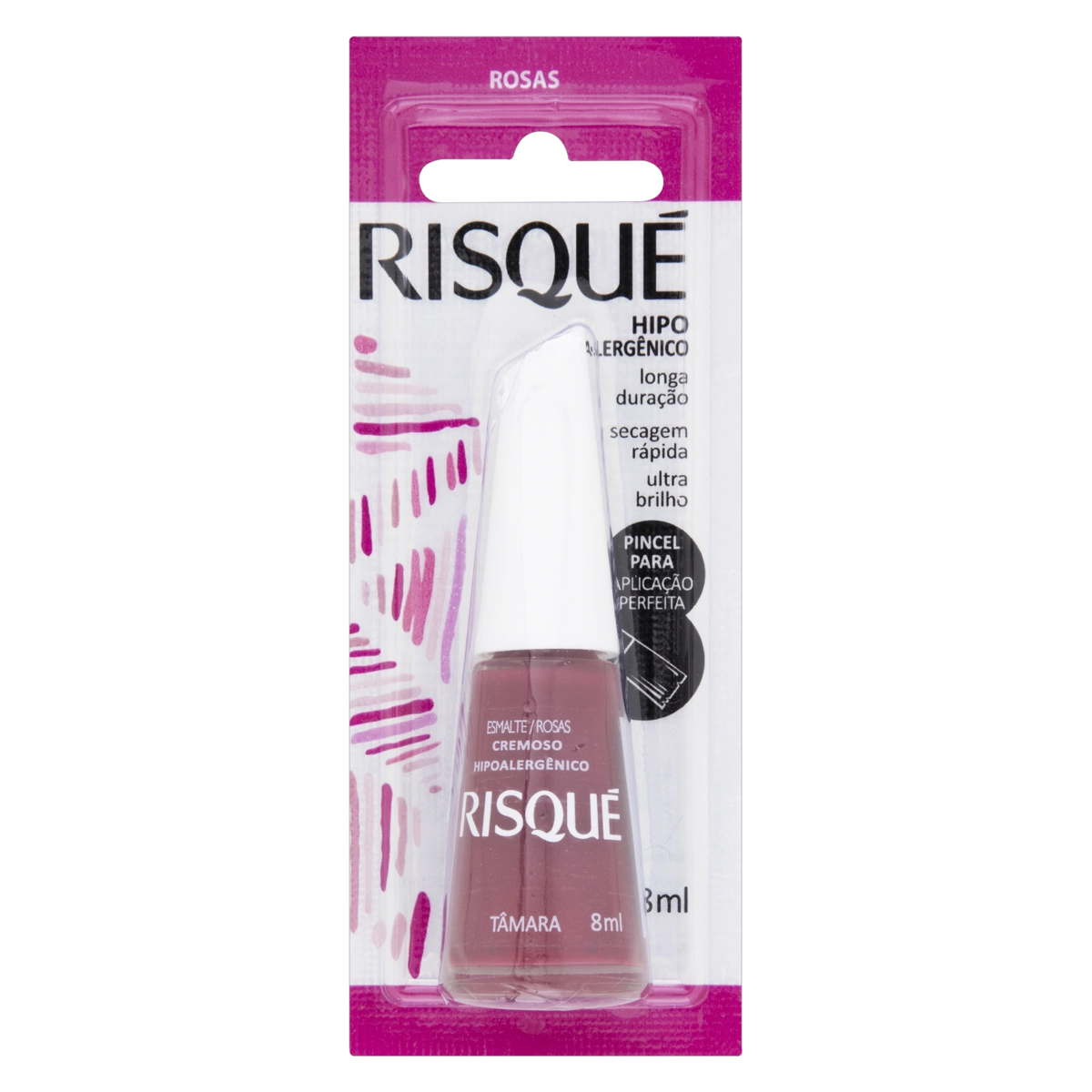 Esmalte Cremoso Tâmara Risqué Rosas Blister 8ml