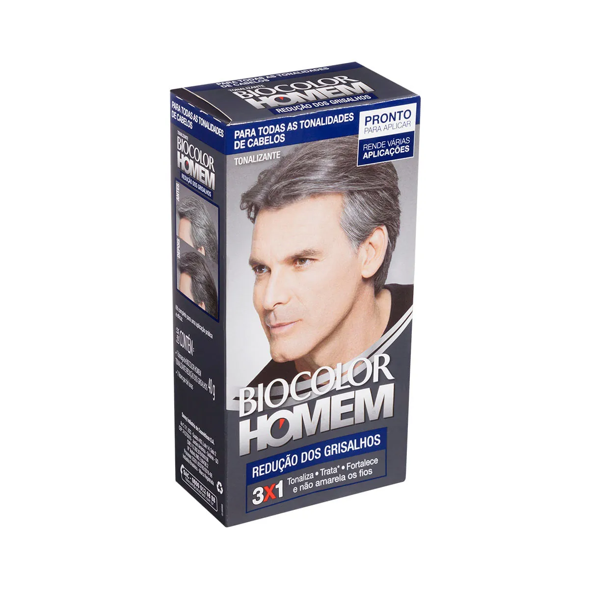 Kit tintura redução dos grisalhos Biocolor Homem