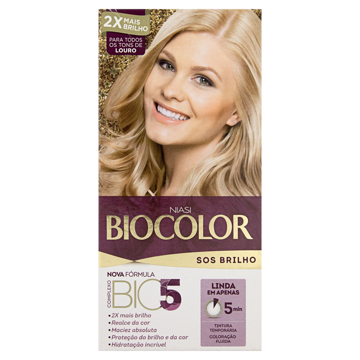 Kit Coloração Fluída Louro Biocolor Niasi Sos Brilho