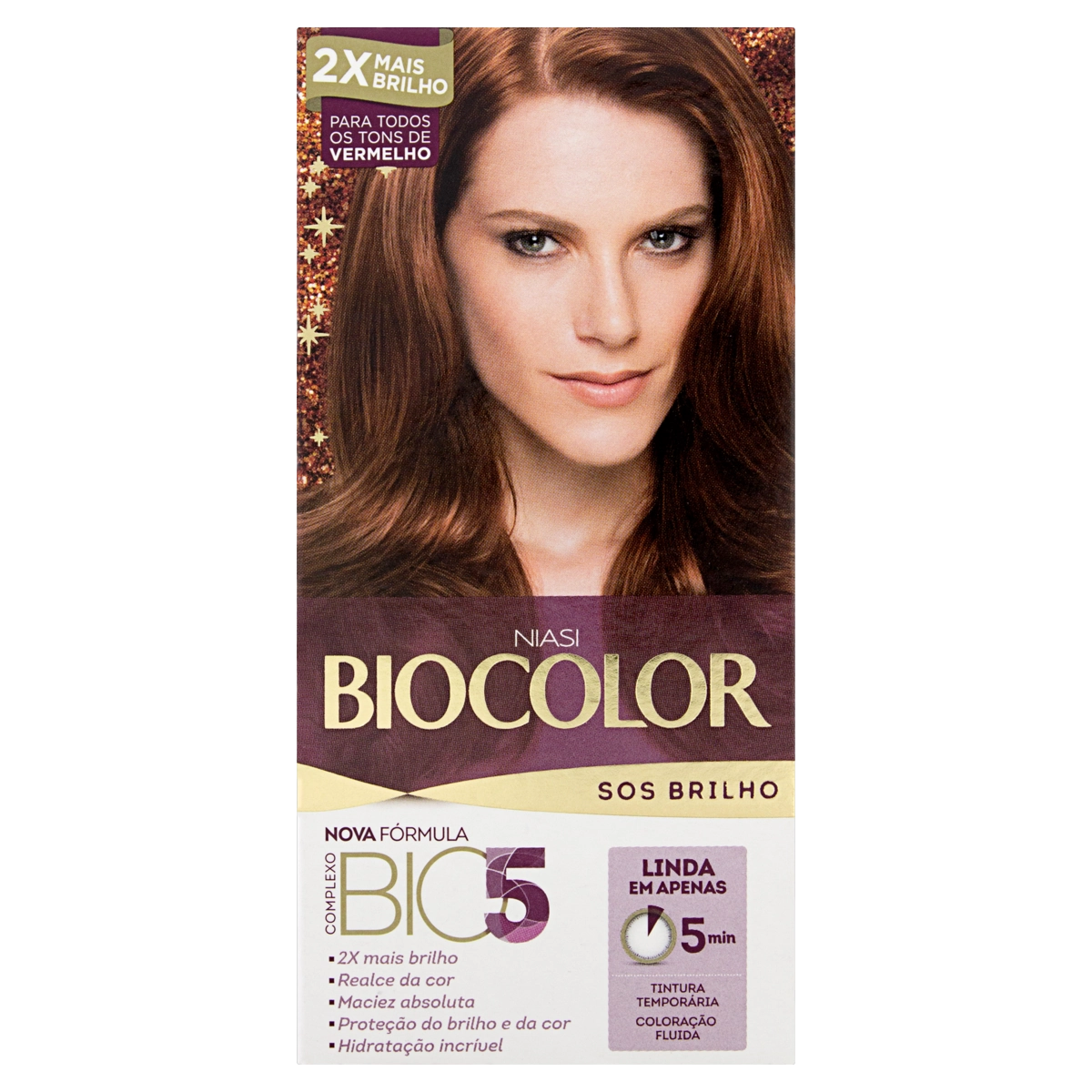 Kit Coloração Fluída Vermelho Biocolor Niasi Sos Brilho