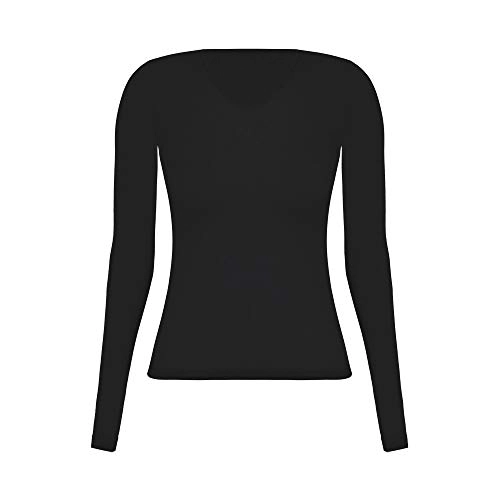 Lupo Women S Second Skin Long Sleeve Sheer Top, Black