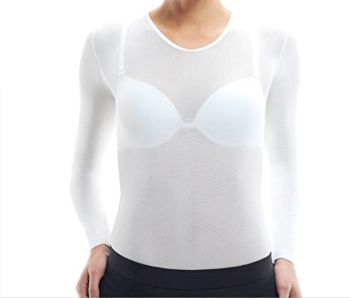 Lupo Women S Second Skin Long Sleeve Sheer Top, One Size Antarctic White