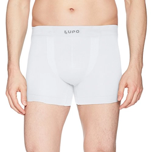 Lupo Men S Micro Modal Seamless Boxer Brief Underwear, White, Large