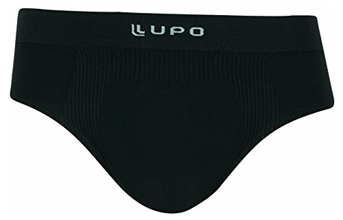 Lupo Men S Micro Modal Seamless Briefs, Black, Medium