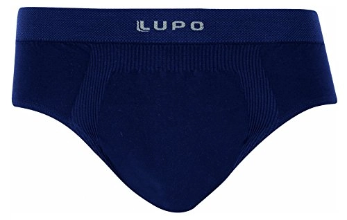 Lupo Men S Micro Modal Seamless Briefs Underwear, Large Navy Blue