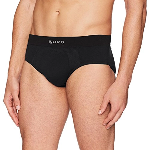 Lupo Men S Micro Modal Seamless Briefs, Black, Large