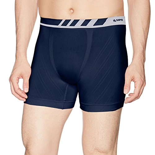 Lupo Men S Liberdade Men S Seamless Microfiber Boxer Brief Underwear Underwear, Navy, Large