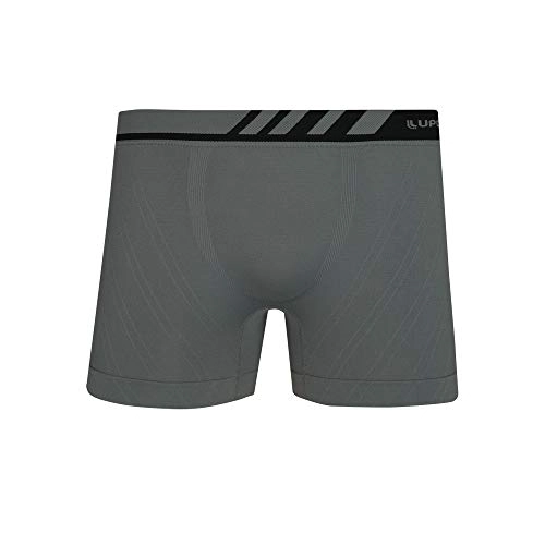 Liberdade Mens Seamless Microfiber Boxer Brief Underwear, Lead Gray Large