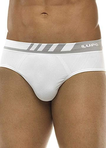 Lupo Mens Liberdade Seamless Microfiber Brief Underwear White Large