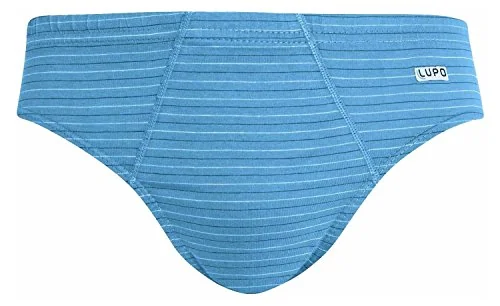 Lupo Men S Essential Cotton Brief Underwear, Light Blue Stripe, Medium