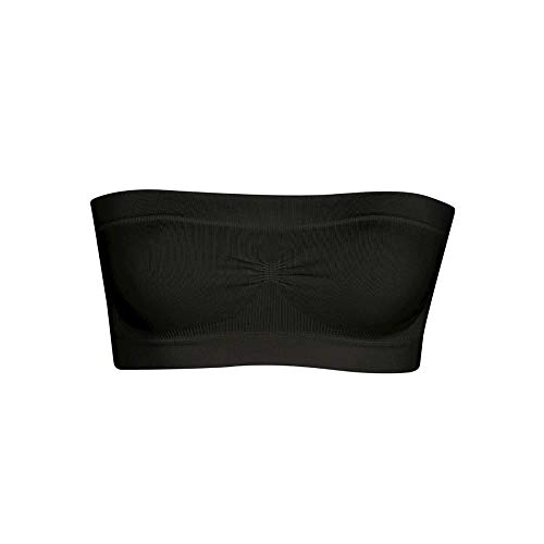 Lupo Women S Seamless Bustier Tube Fitted Top, Black Medium