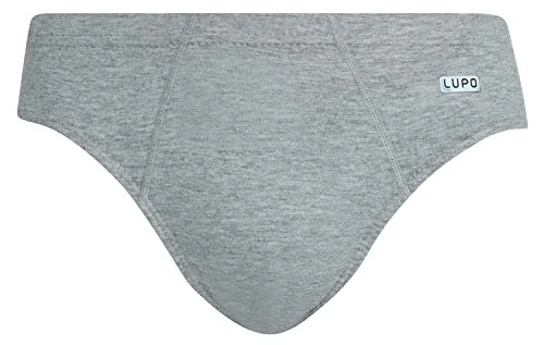Lupo Essentials Cotton Brief Mens Underwear, Gray Red X Large