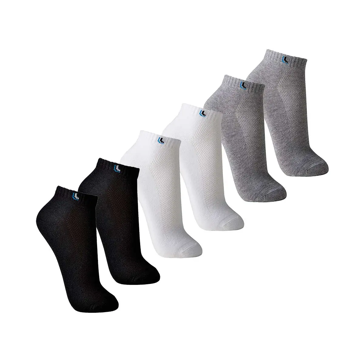 kit 3 pares de meias cano curto 1 Branca 1 Cinza e 1 Preta 41 ao 44 Lupo