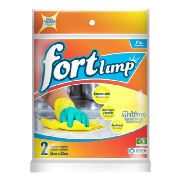 Naotecido Pano Multiuso Para Limpeza Amarelo Fortlimp 49 Viscose 36 Poliester 15 Polipropileno 36x38