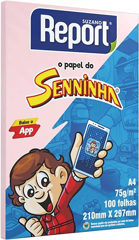 Papel Sulfite Rosa Senninha Suzano Report A4 100 Folhas