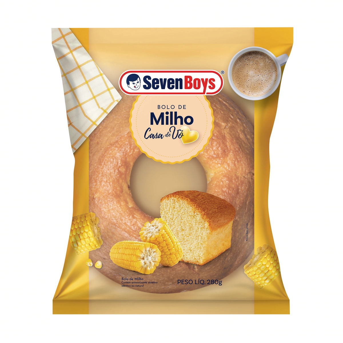 Bolo Milho Seven Boys Casa de Vó Pacote 280g