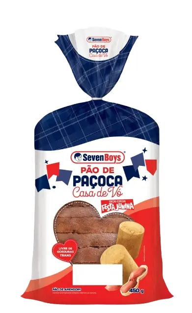Pão De Paçoca Seven Boys Casa De Vó Pacote 450g Edição Especial Festa Junina