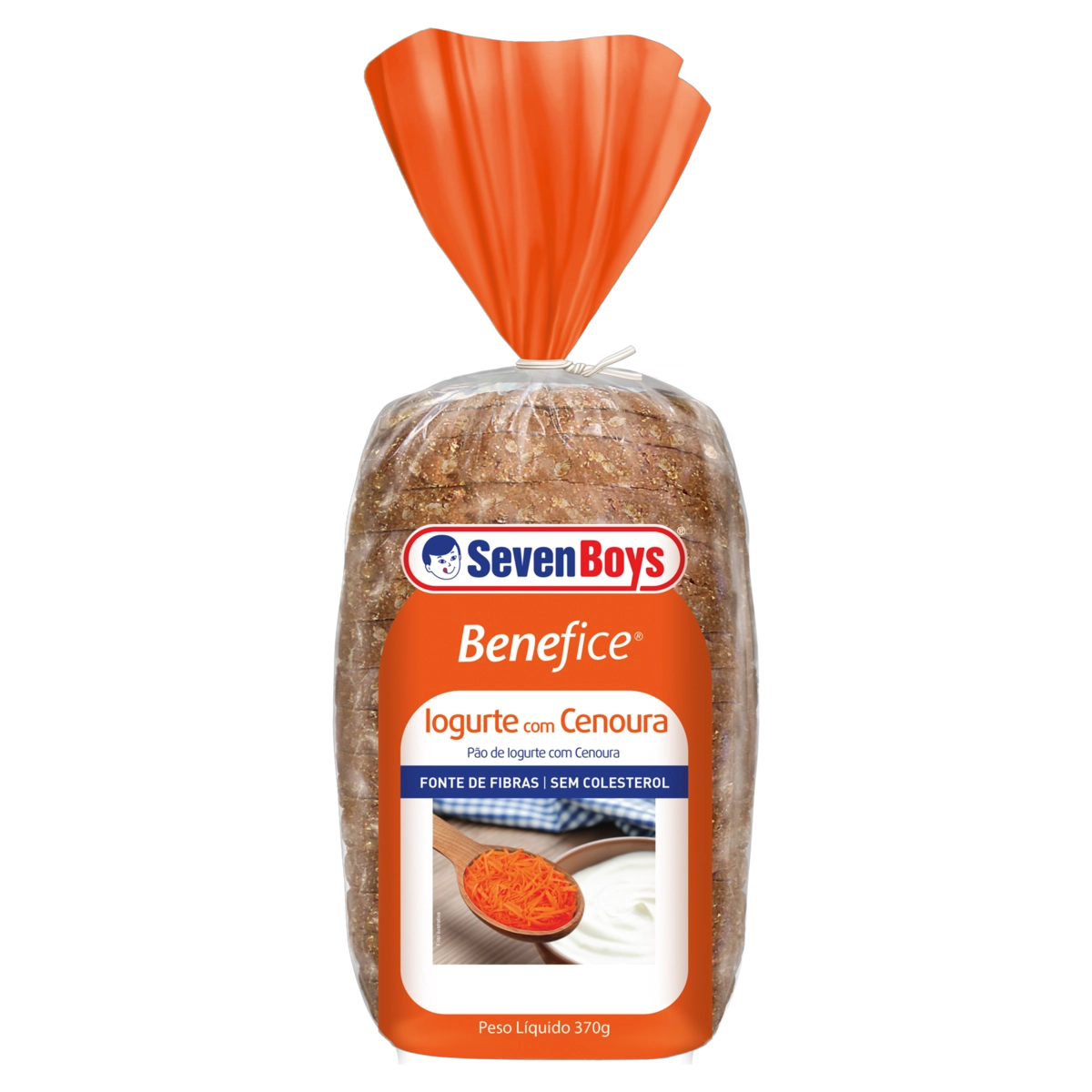 Pão Iogurte Com Cenoura Seven Boys Benefice Pacote 370g