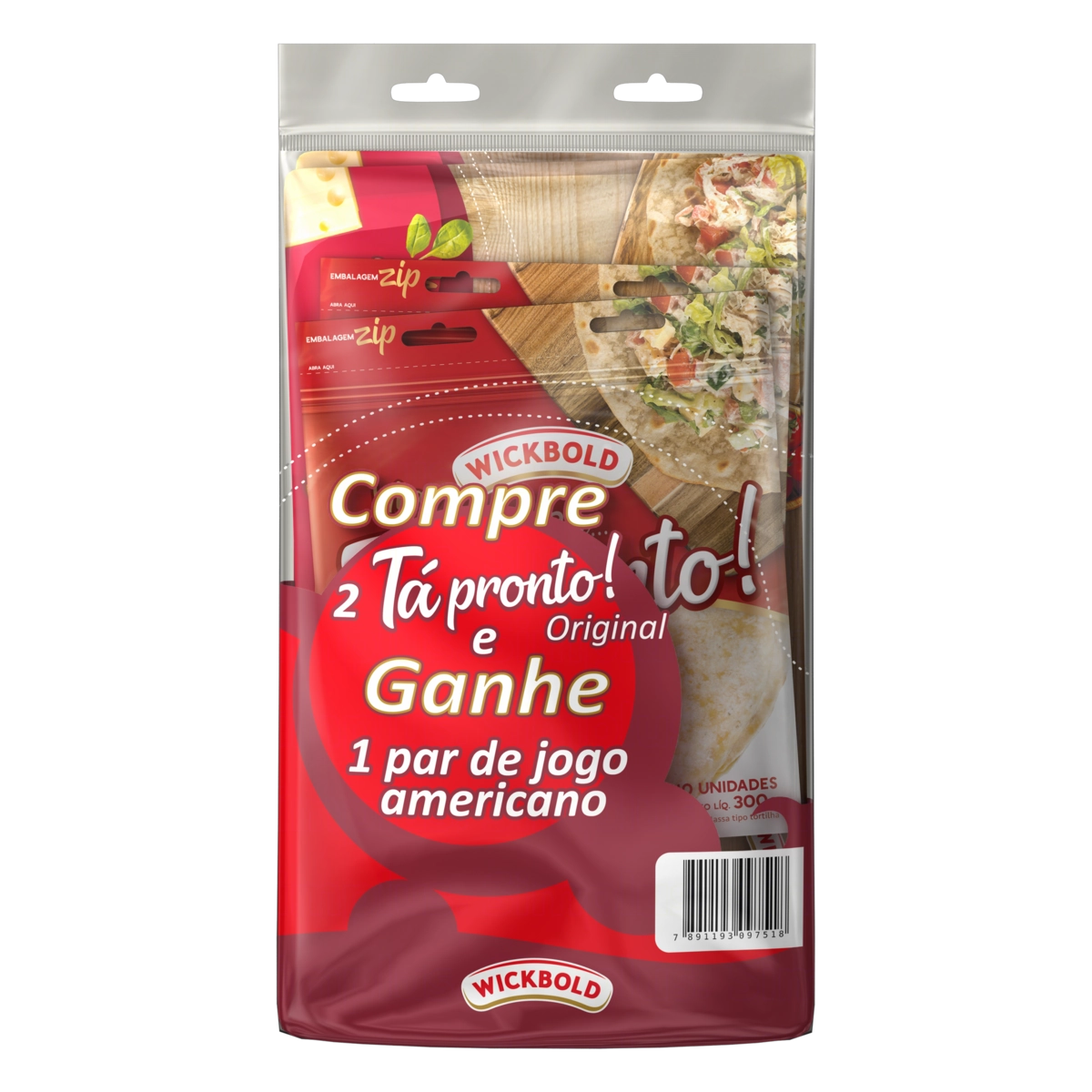 Kit 2 Pães Tortilha Original Wickbold Tá Pronto 270g Cada Grátis 1 Par De Jogo Americano