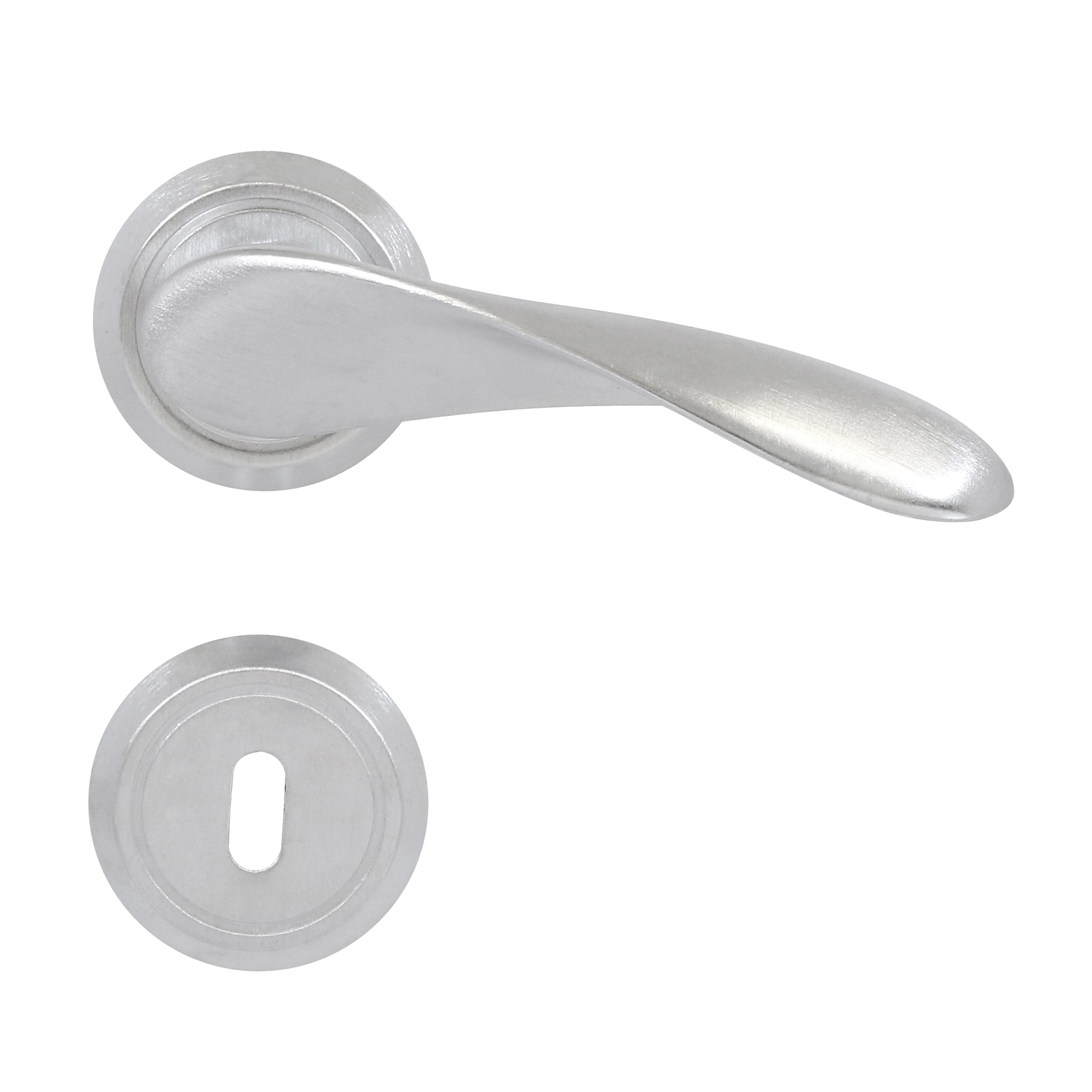 Fechadura para Porta Interna Acetinado 55mm Comum com Roseta Wave Papaiz