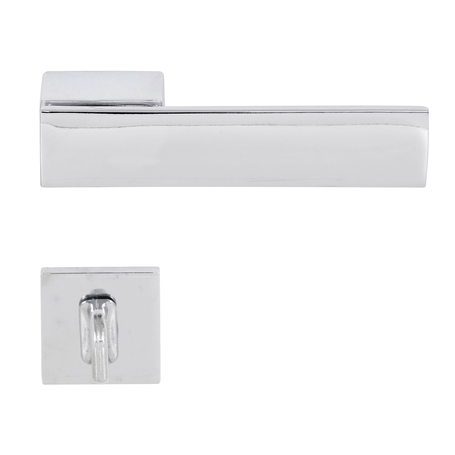 Fechadura para Porta de Banheiro Cromado 55mm Comum com Roseta Massima Papaiz
