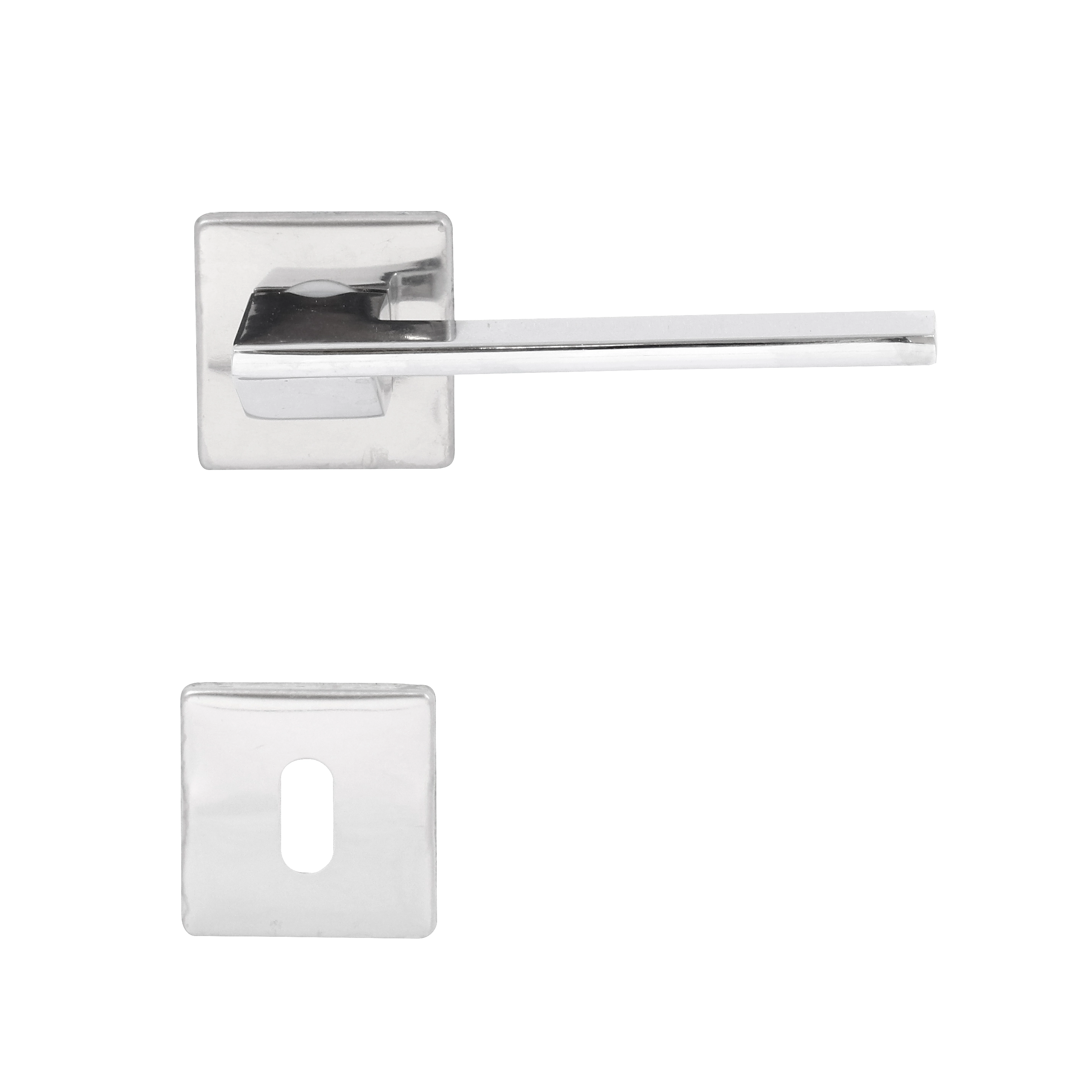 Fechadura para Porta Interna Cromado 40mm Comum com Roseta Squadretto Papaiz