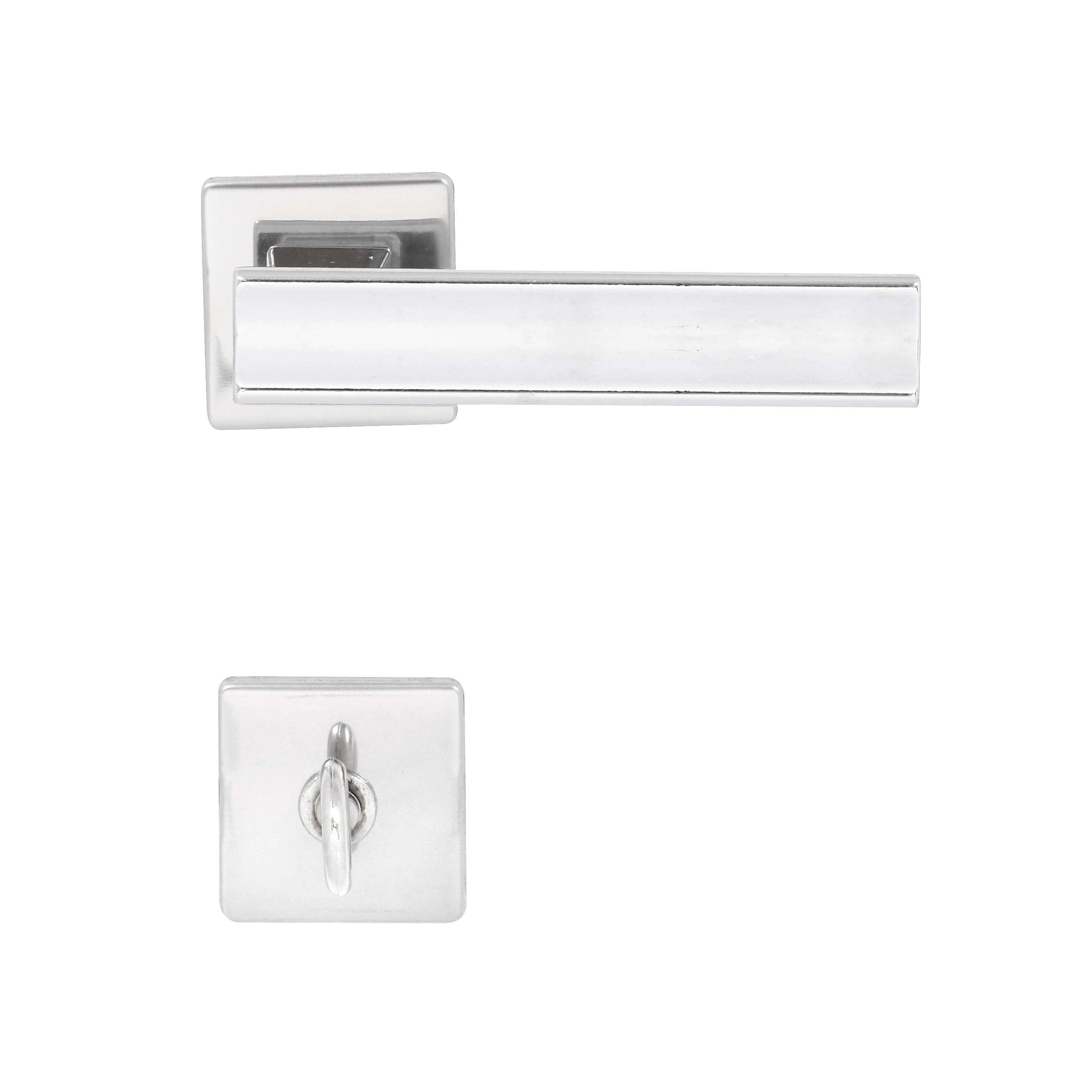 Fechadura para Porta de Banheiro Cromado 40mm Comum com Roseta Bambino Papaiz