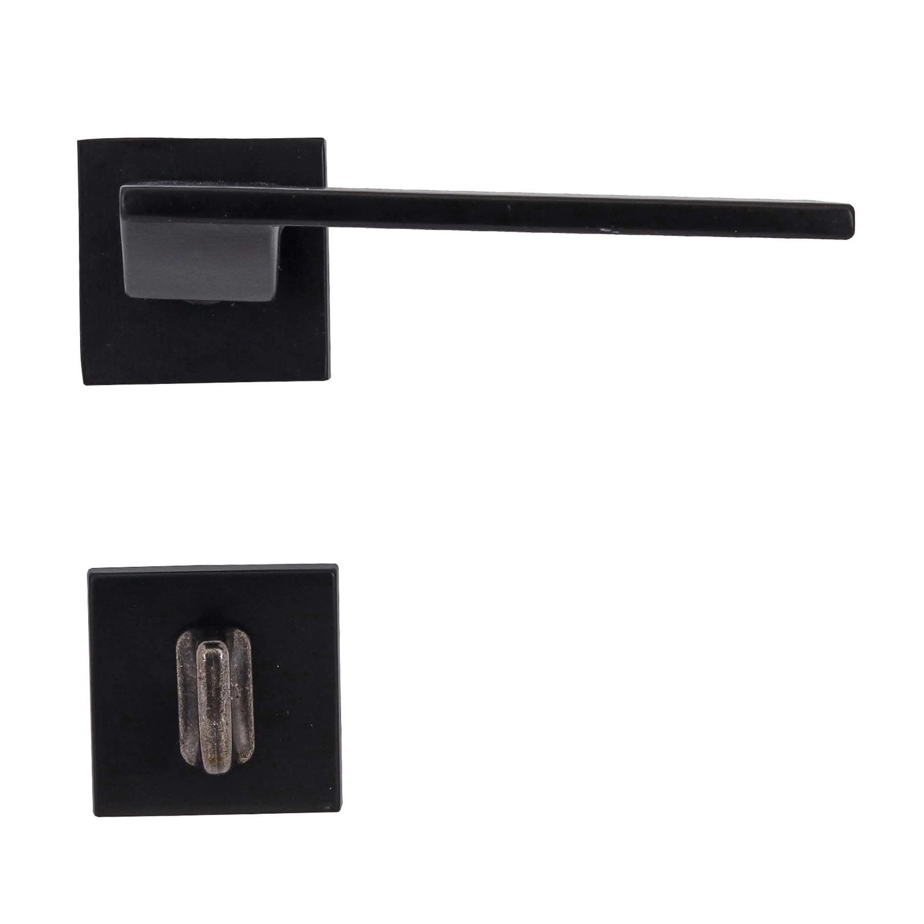 Fechadura para Porta de Banheiro Preto 55mm Comum MZ440 Papaiz