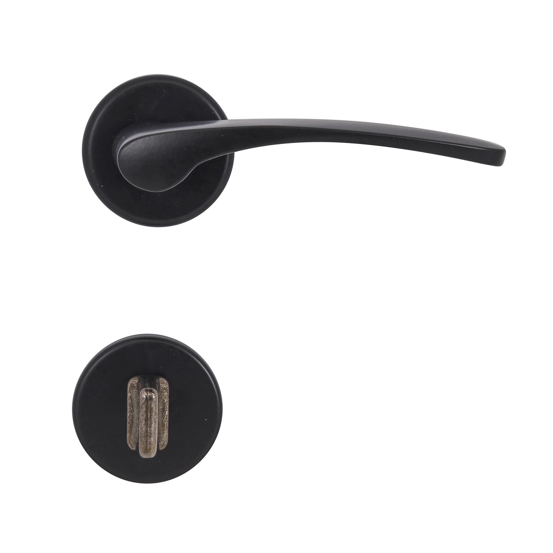 Fechadura para Porta de Banheiro Preto 55mm Comum MZ700 Papaiz