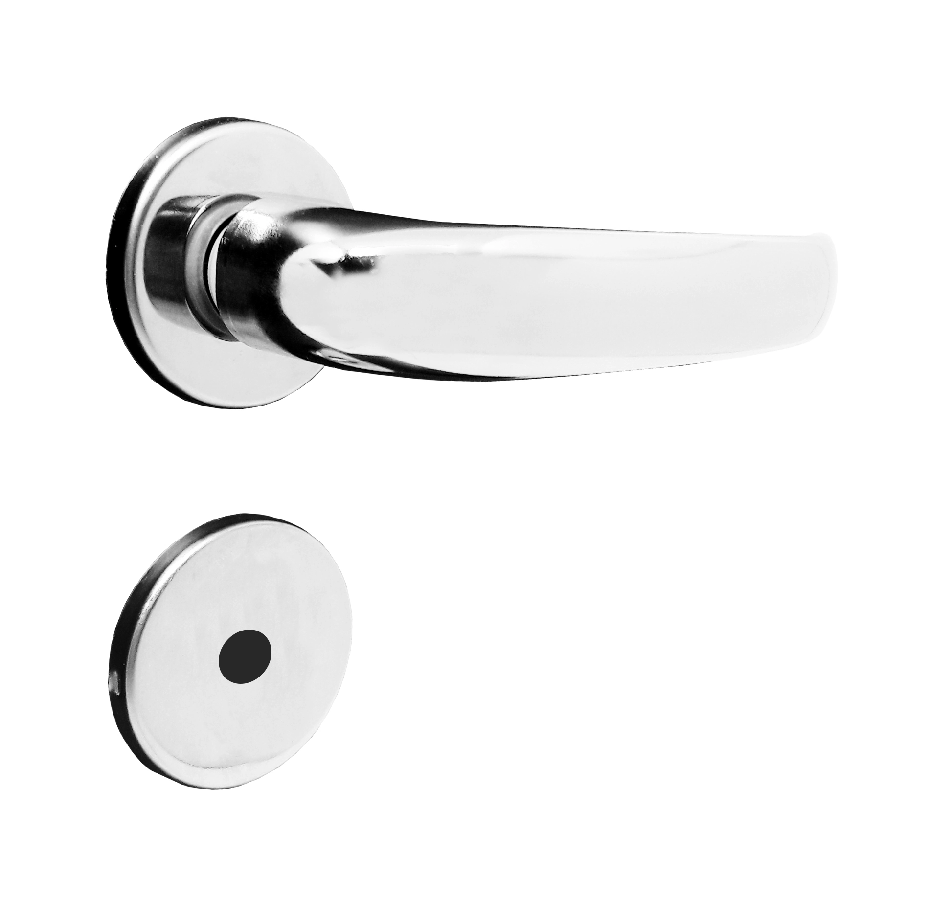 Fechadura para Porta de Banheiro Cromado 40mm Comum com Roseta MZ820CR Papaiz
