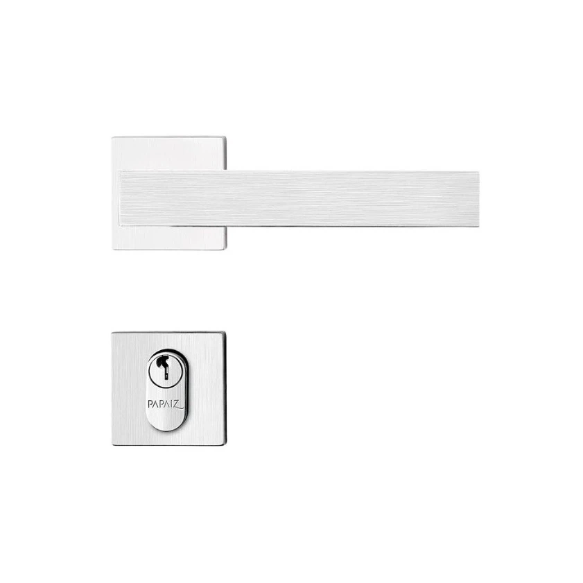 Fechadura Externa Aço Inox Mi610 St2 R242 55mm Roseta Escovada Linea Inoxvita Papaiz