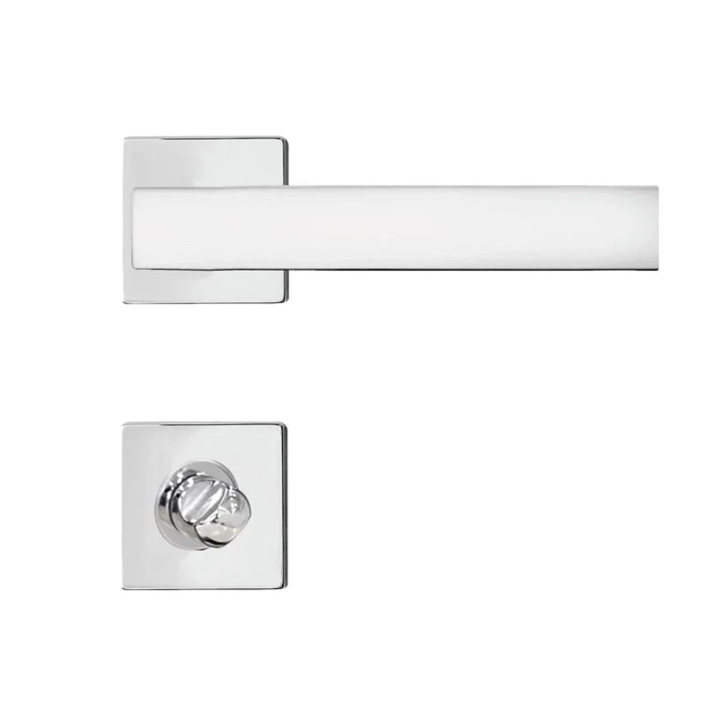 Fechadura Banheiro Aço Inox Mi610 St2 R245 55mm Roseta Cromada Linea Inoxvita Papaiz