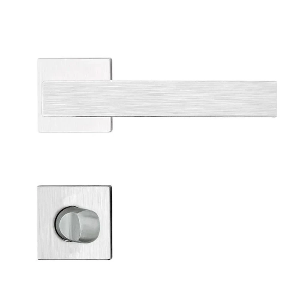 Fechadura Banheiro Aço Inox Mi610 St2 R245 55mm Roseta Escovada Linea Inoxvita Papaiz