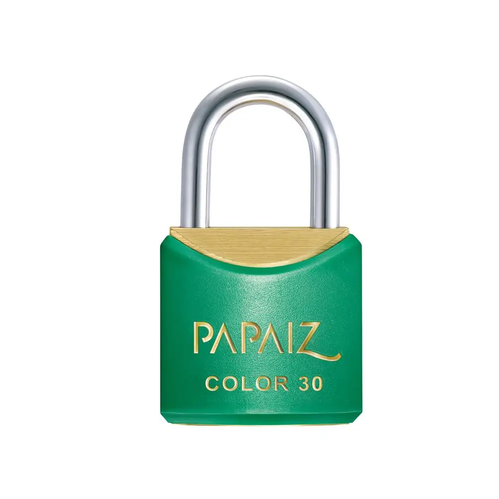 Cadeado Com Chave 30mm Latão Verde Color Line Saco Plástico