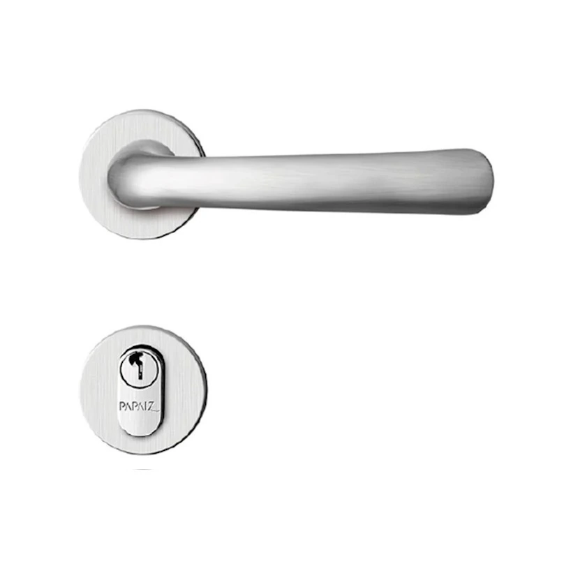 Fechadura Externa 3400 R61 Mz430 Design 40mm Roseta Cromo Acetinado Papaiz